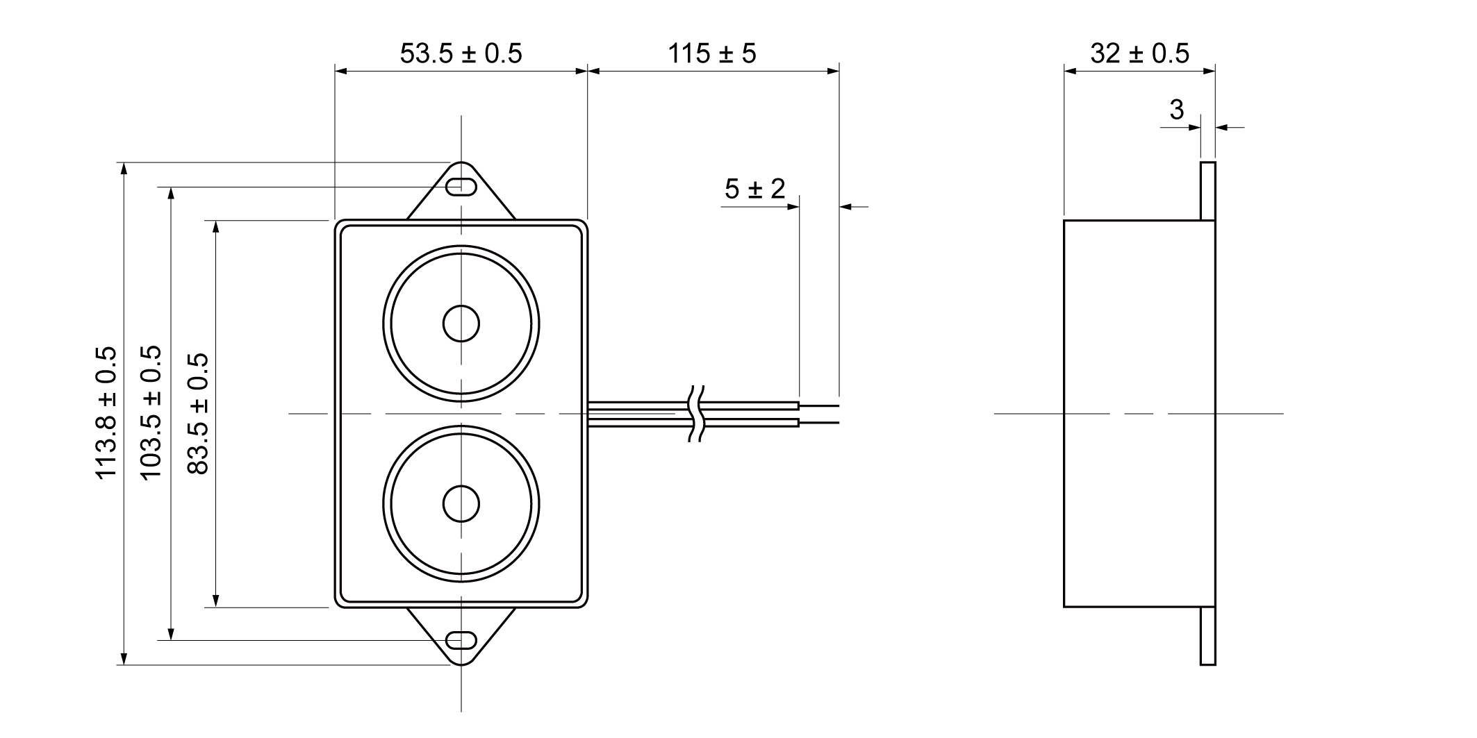 XPB8555-26.28T24W Mechanical Drawing